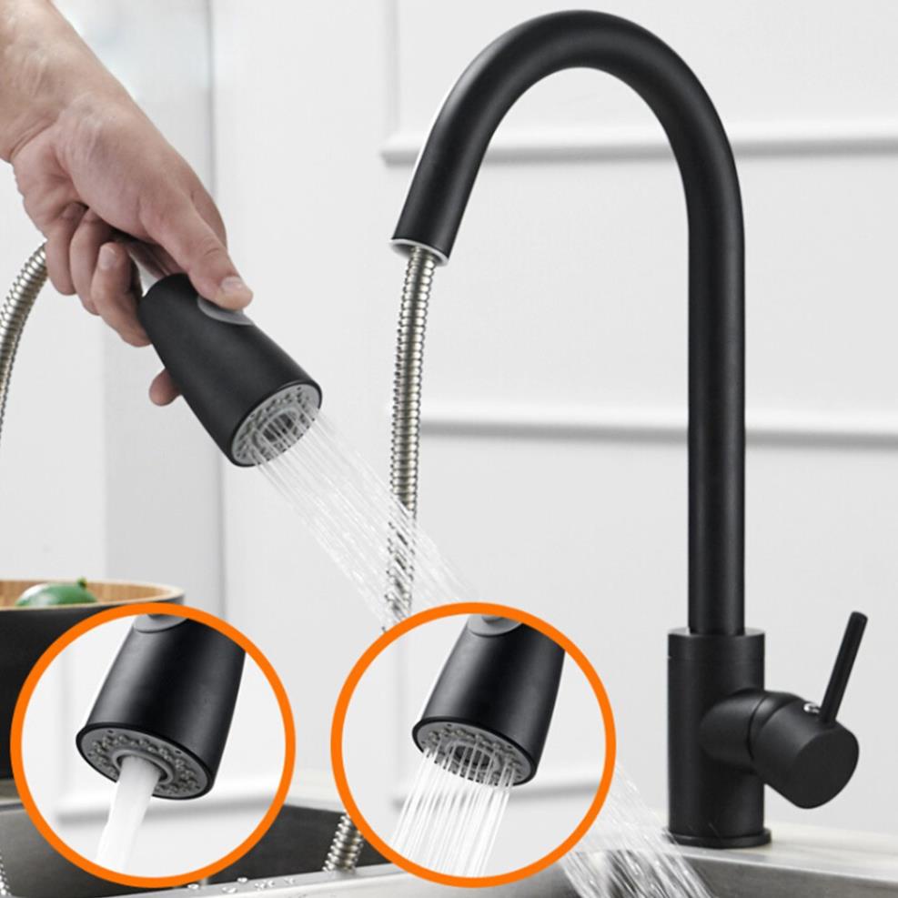 Vòi rửa chén nóng lạnh inox 304 Vòi rửa chén dây rút Sơn Tĩnh Điện Cao cấp bảo hành 12 tháng