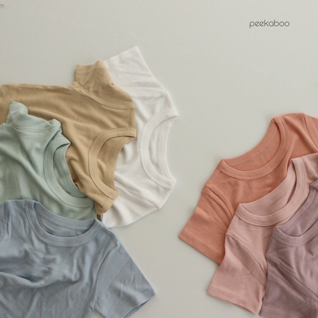 Đồ bộ quần áo cộc tay cho bé gái trai 2-7 tuổi chất gân tăm cool siêu mát PEEKABOO Hàn Quốc thời trang trẻ em BABY KOREA