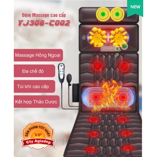 Đệm Massage mát xa Hồng Ngoại YJ306-C002 đa chế độ tốt cho sức khỏe