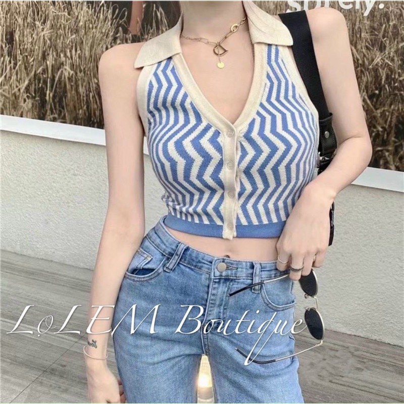 Áo Croptop body hở lưng cực xinh cài cúc kèm ảnh thật shop chụp nhé