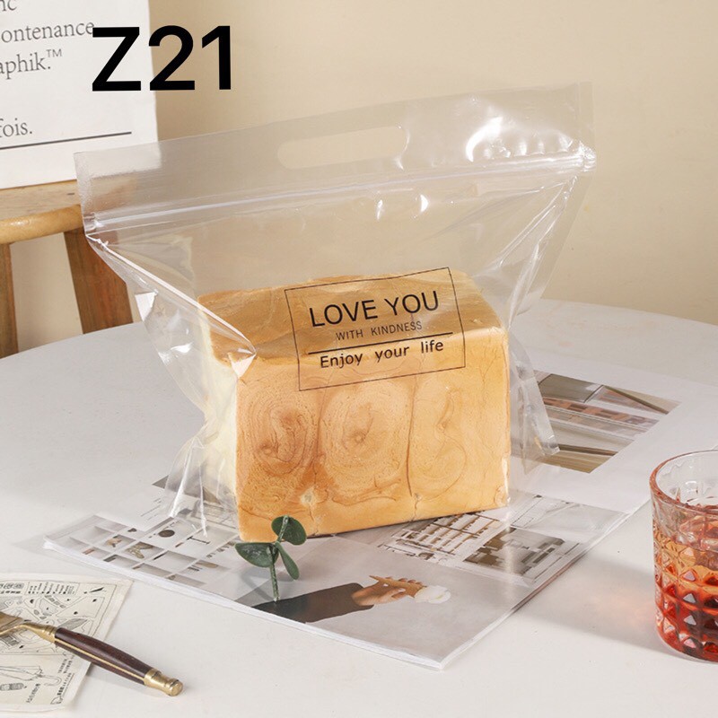 Túi zip đựng bánh quy/bánh mỳ ngang - 10cái
