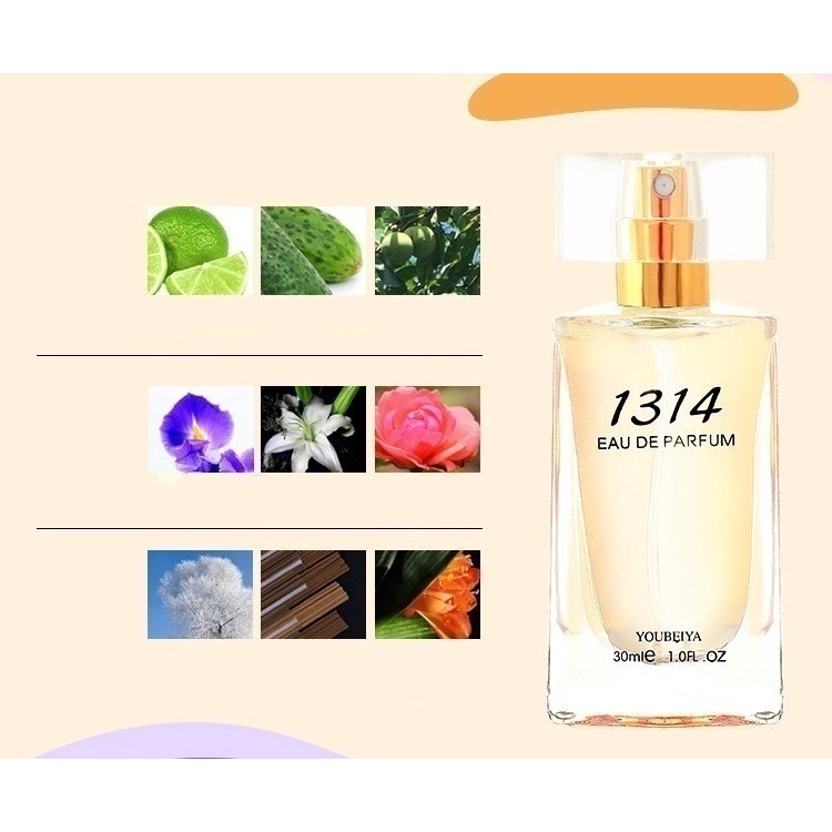 Nước Hoa Nữ Youbeiya 1314 30ml cao cấp Hương Hoa Cỏ Trái Cây Nhẹ Nhàng Lưu Hương Lâu dài quyến rũ phái mạnh