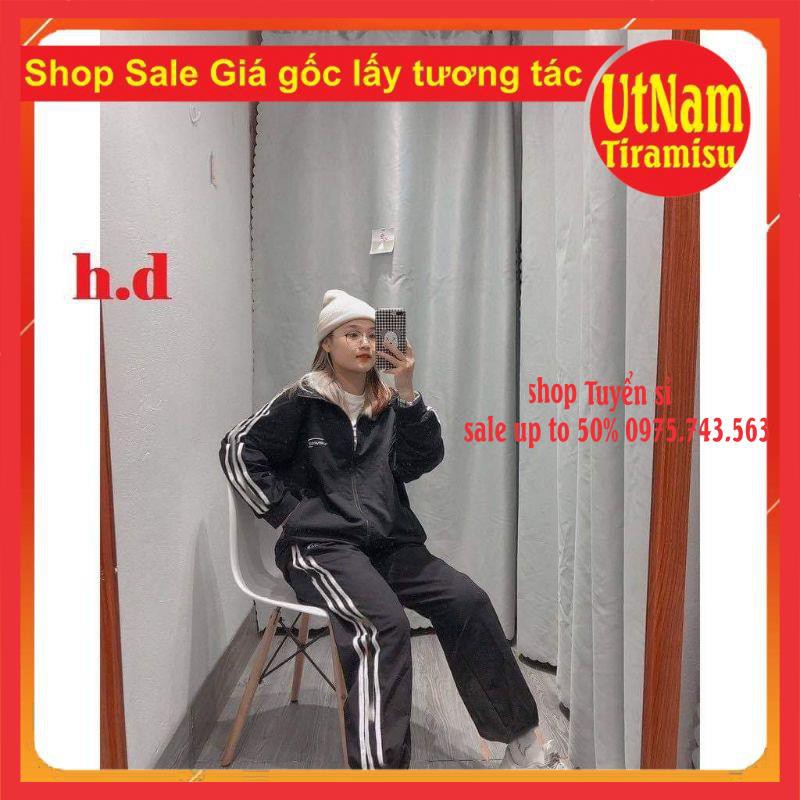 [SALE GIÁ GỐC] Sét áo 3 rot logo hai sọc + quần 3 sọc Kiểu dáng Unisexfreesize 40-50kg mặc đẹpPhong cách Hàn Quốc