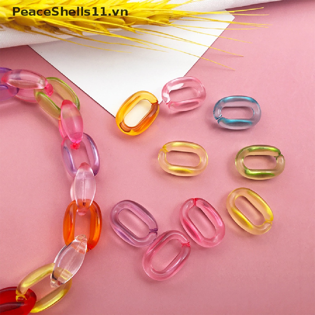 Set 100 Dây Xích Acrylic 14.5 * 9MM Nhiều Màu Dùng Làm Trang Sức DIY