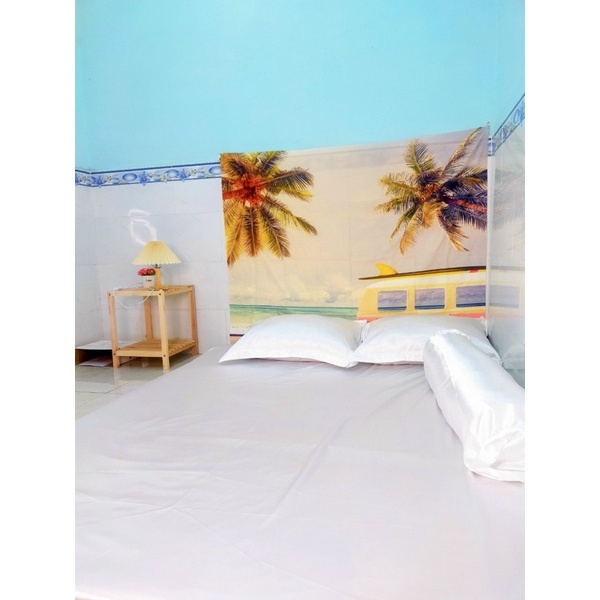 Bộ chăn ga và vỏ gối phi lụa cao cấp màu trắng tinh