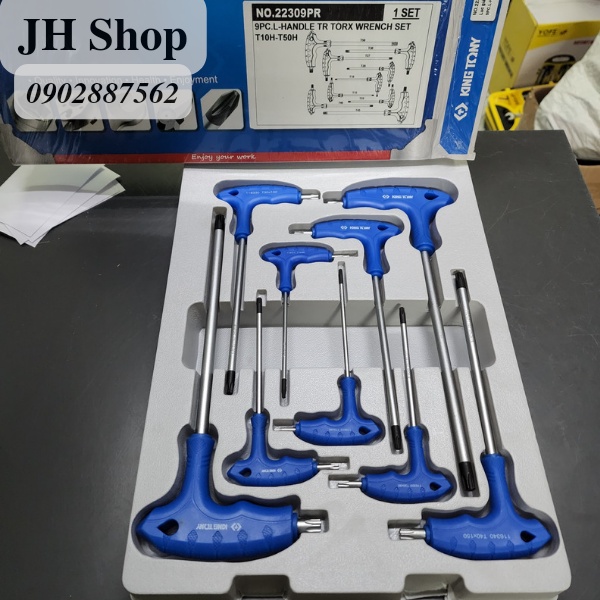 T10-T50 Bộ lục giác đầu bông chữ T 9 chi tiết Kingtony 22309TR