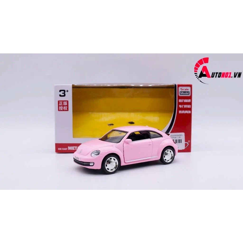 MÔ HÌNH XE VOLKSWAGEN BEETLE 2012 PINK 1:36 SCALE MODEL 7735