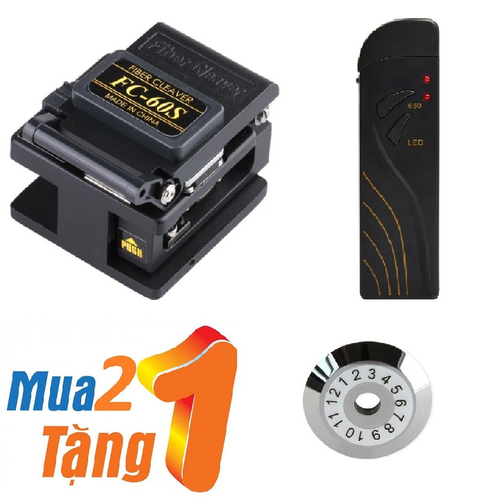 BỘ SẢN PHẨM DAO CẮT QUANG FC-60S + BÚT SOI QUANG 15KM SGV-15QG CAO CẤP TẶNG KÈM LƯỠI DAO CẮT SỢI QUANG THAY THẾ