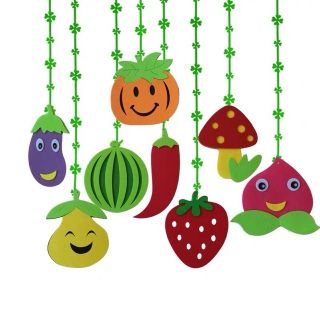 Rèm treo vải nỉ trái cây trang trí 10 dây