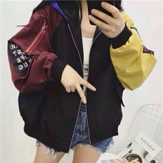 Áo khoác nữ cá tính phối tay 2 màu mã 07
