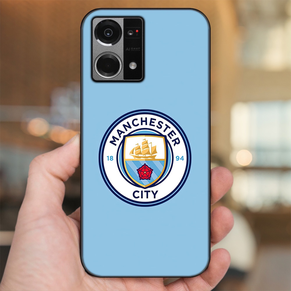 Ốp lưng Oppo Reno 7 4G viền đen in hình Manchester City MC