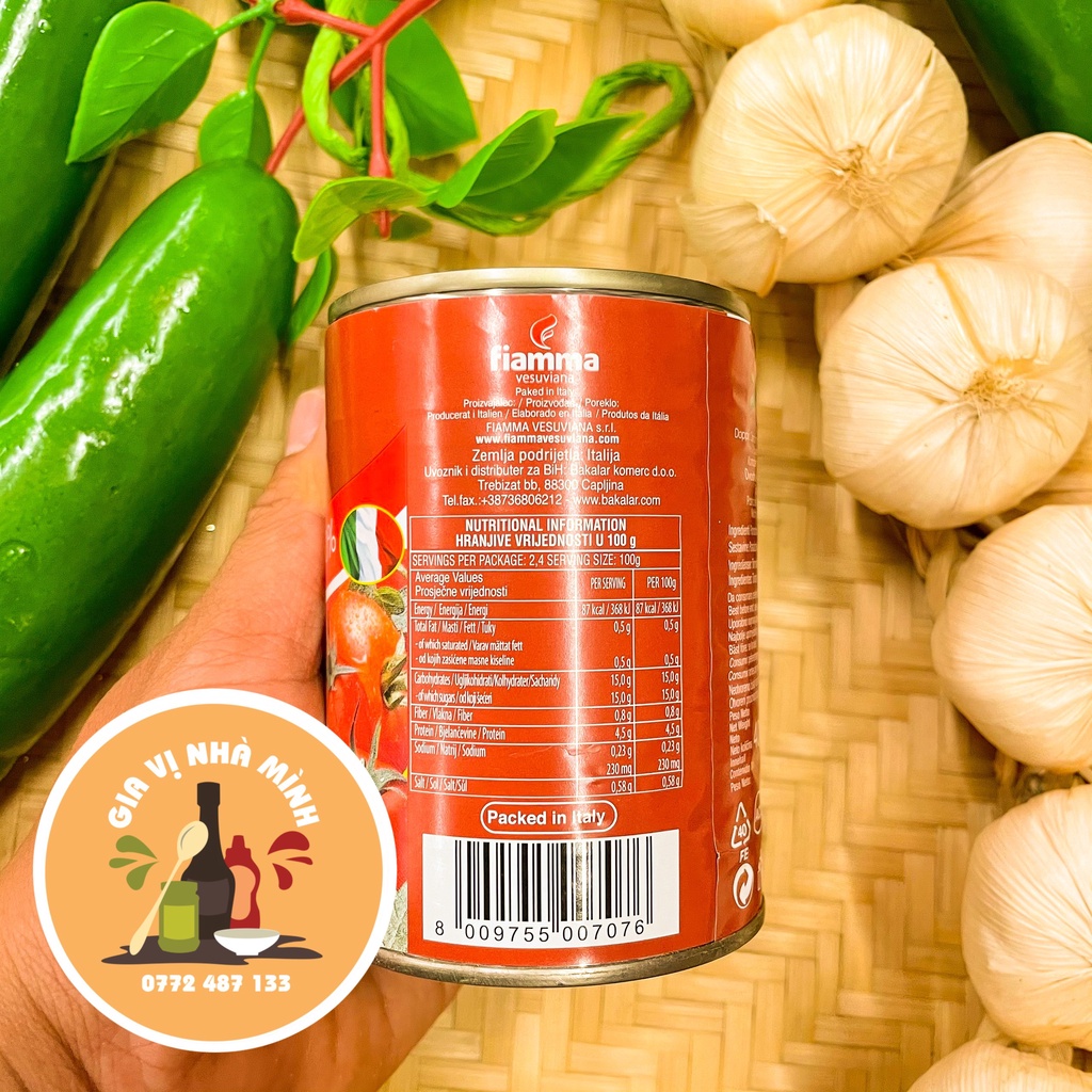 TƯƠNG CÀ CHUA XAY NHUYỄN FIAMMA -TOMATO PASTE-400GR