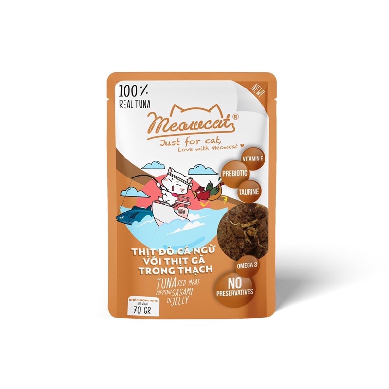 Pate mèo Meowcat gói 70g (gồm 9 vị)