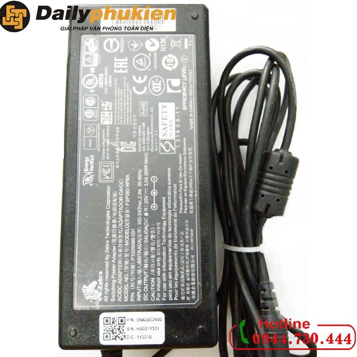 Adapter nguồn máy in mã Vạch Zebra GC420D