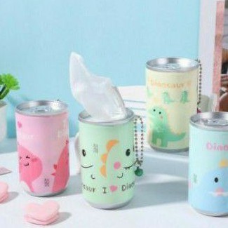 Khăn giấy ướt dạng lon móc khóa hình cute tiện dụng