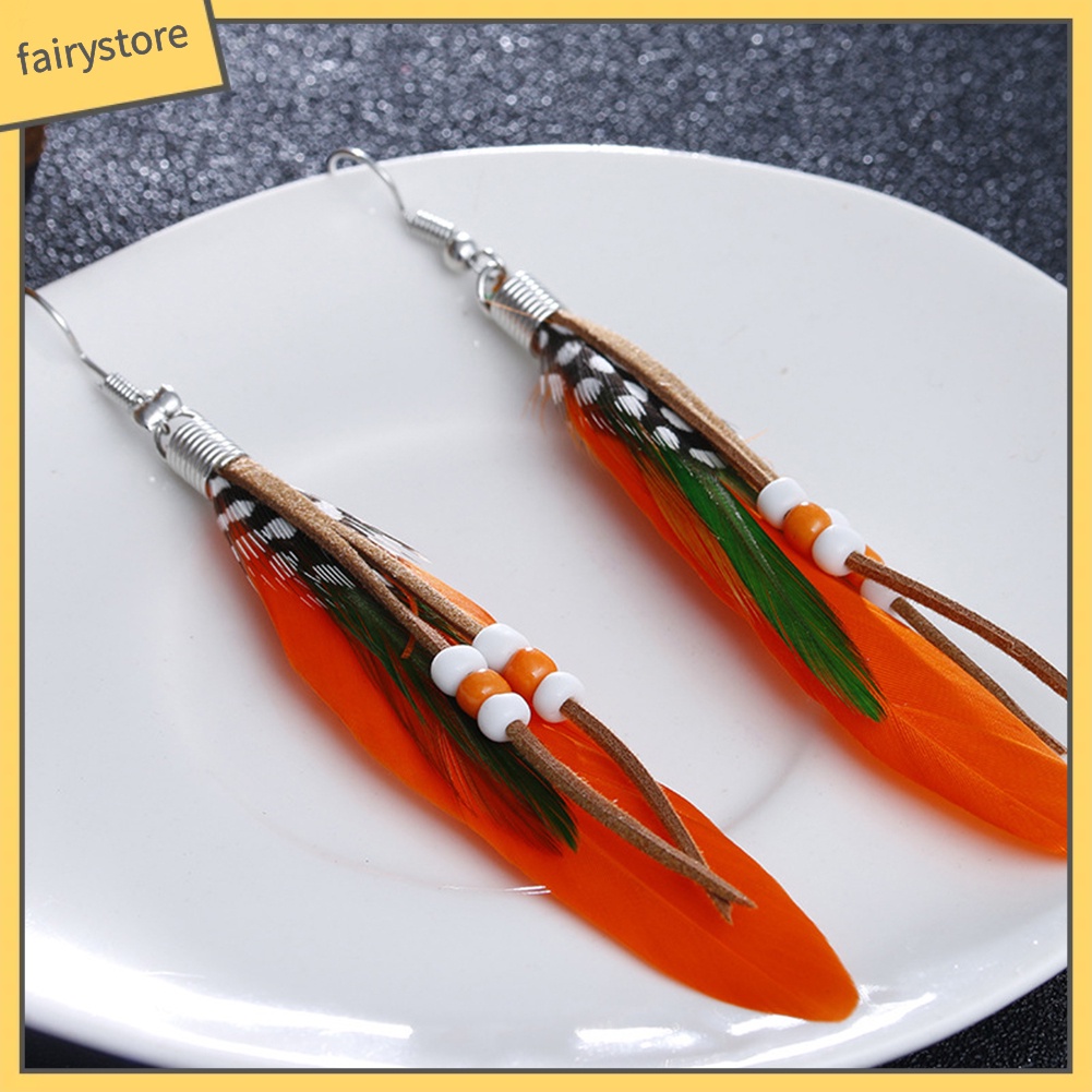 Bông Tai Lông Vũ Phong Cách Bohemian Thời Trang Cho Nữ