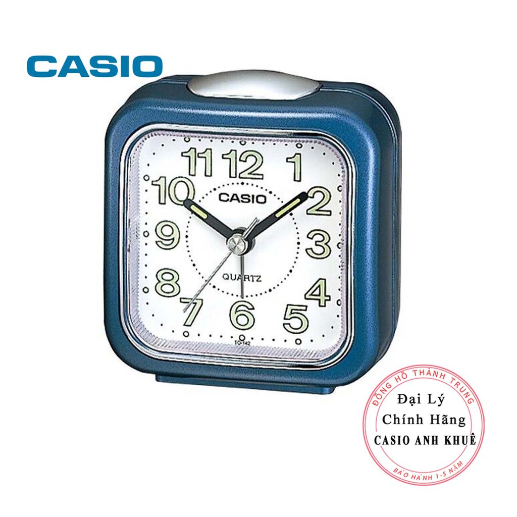 Đồng hồ để bàn Casio TQ-142-2DF có báo thức, dạ quang ( 7.7×7.2×4.9 cm )