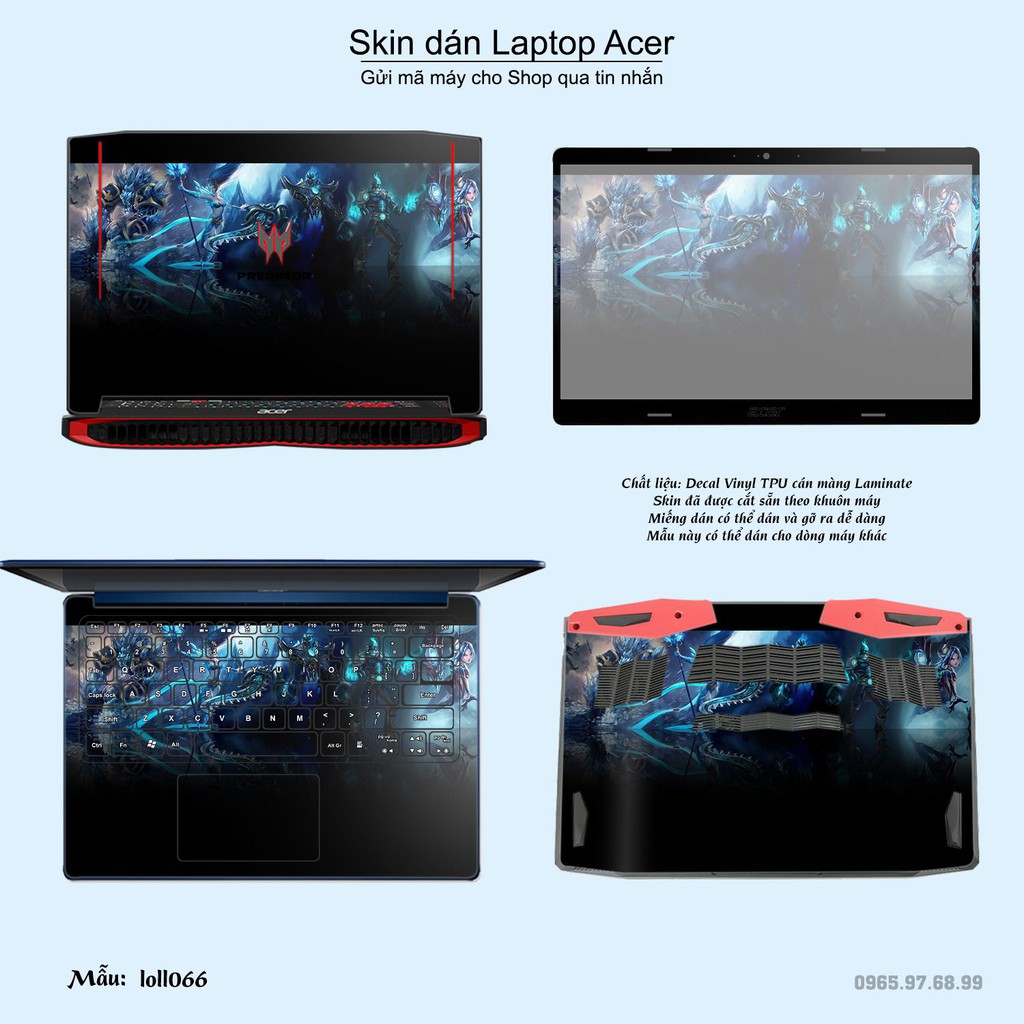 Skin dán Laptop Acer in hình Liên Minh Huyền Thoại nhiều mẫu 9 (inbox mã máy cho Shop)