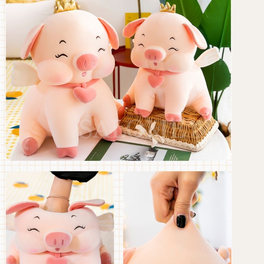 Gấu Bông Heo Vương Miện Cute Size 75cm Siêu To Khổng Lồ, Heo Nữ Hoàng Cao Cấp Salome