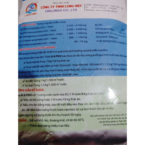 Khoáng đa vi lượng n9 cho tôm cá