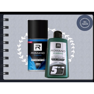 LĂN KHỬ MÙI ROMANO FORCE ( XANH DƯƠNG) 50ML KÈM CHAI 60G.