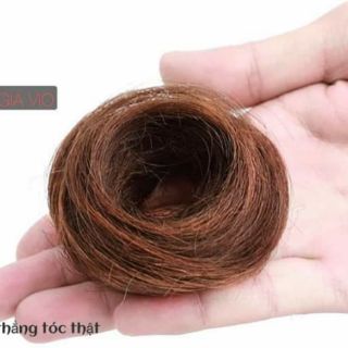Tóc búi cột thẳng tóc thật