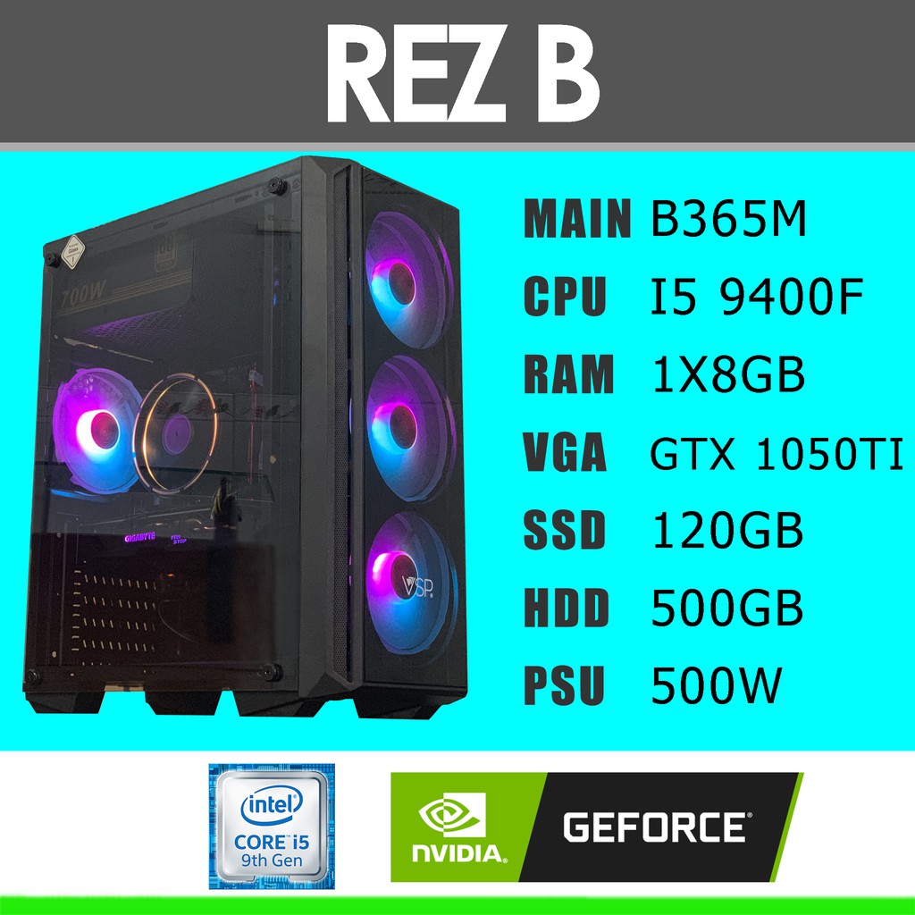 Pc gaming I5 9400F/MAIN B365M/RAM 8GB/GTX 1050TI/SSD 128GB + HDD 500GB/NGUỒN 500W/MÀN HÌNH SAMSUNG 32INCH | BigBuy360 - bigbuy360.vn