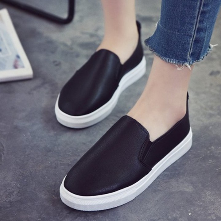 [SIÊU ÊM CHÂN] Giày slip on nữ da trơn đế thấp S150 dẻo dai, che nắng, di chuyển nhiều, đàn hồi tốt