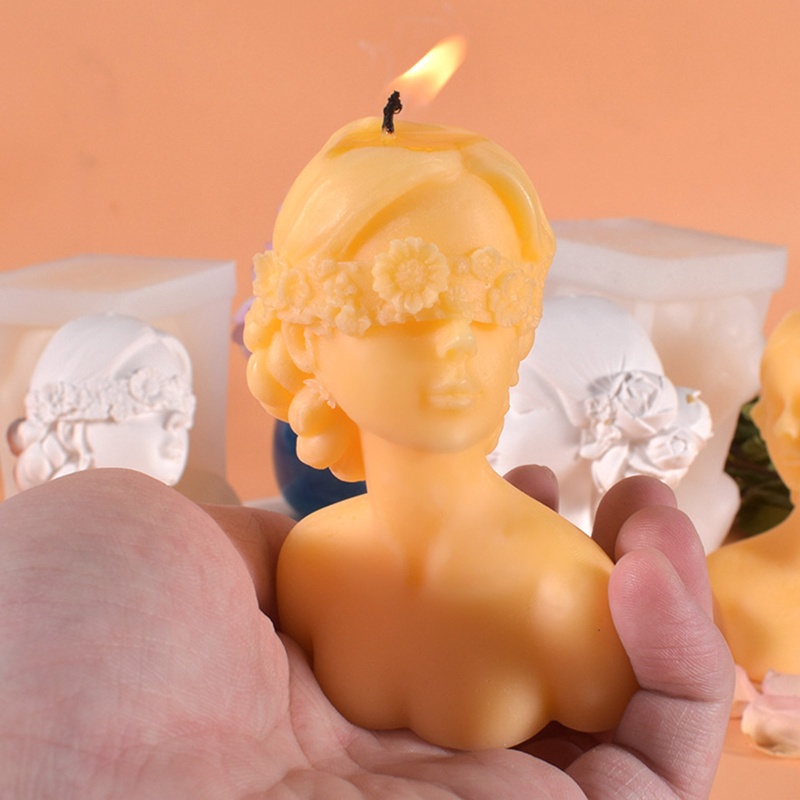 Khuôn silicone tạo hình làm nến hình cô gái UV DIY