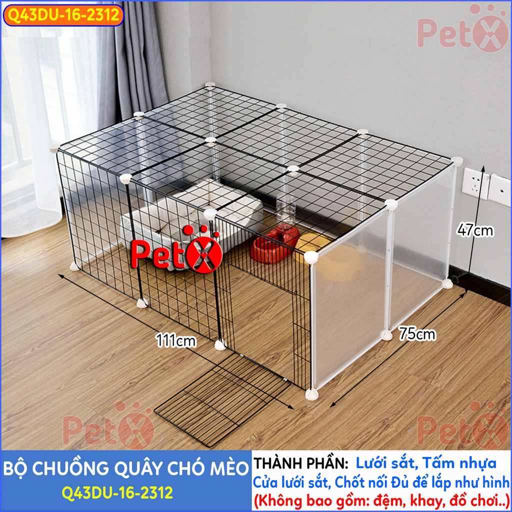 Quây chuồng chó mèo lắp ghép RUBY DECOR nuôi thú cưng sơn tĩnh điện giá rẻ