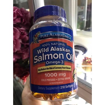 [Hàng Mỹ] Viên uống dầu cá hồi Pure Alaska Omega-3 Wild Alaskan Salmon Oil 1000mg 210 viên Date 05/2024 -USA Chính Hãng-