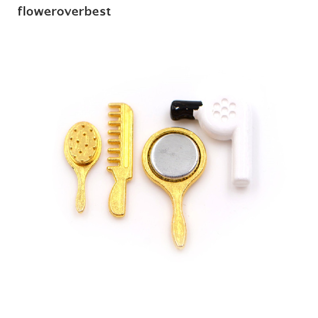 Bộ Gương Lược Sấy Tóc Mini Tỉ Lệ 1 / 12 Trang Trí Nhà Búp Bê