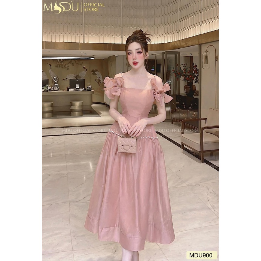 Đầm thiết kế dáng xòe đính ngọc tạo điểm nhấn vừa sang trọng vừa nhẹ nhàng MDU900- [kèm ảnh thật]