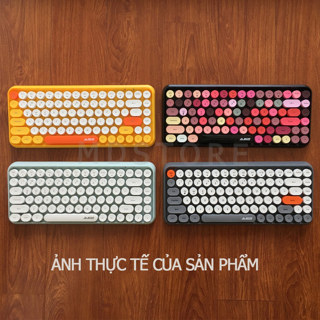 Bàn phím bluetooth không dây Ajazz 308i, dùng cho máy tính, điện thoại, ipad - Tặng Kèm 2 Viên Pin | BigBuy360 - bigbuy360.vn