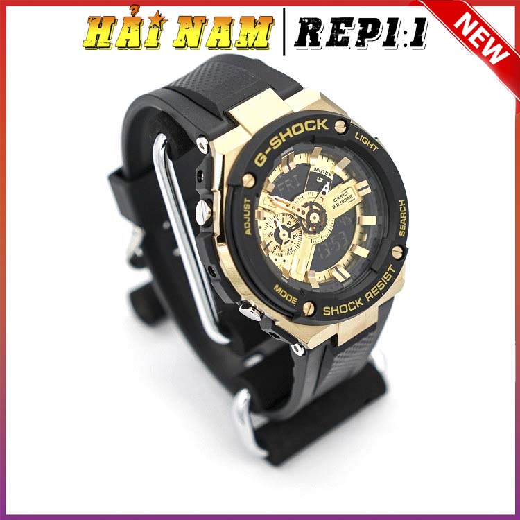 Đồng hồ nam G-Shock.GST-400G-1A9.Mặt 51mm,viền thép,dây cao su,chống sốc,hiển thị kim điện tử.