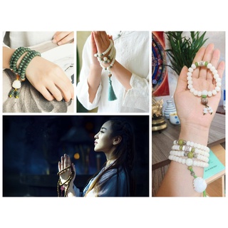 Vòng 108 hạt phong thủy, Chuỗi 108 hạt đeo tay niệm phật , Trang sức mật tông - Bạch Ngọc Bồ Đề