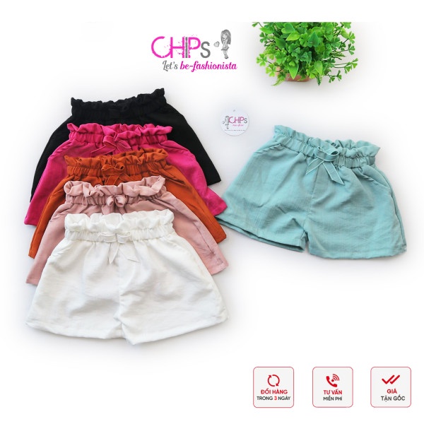 Quần Short Cho bé Gái Phong Cách Hàn Quốc Chất liệu Đũi Xước Cho Bé 8kg Đến 27kg