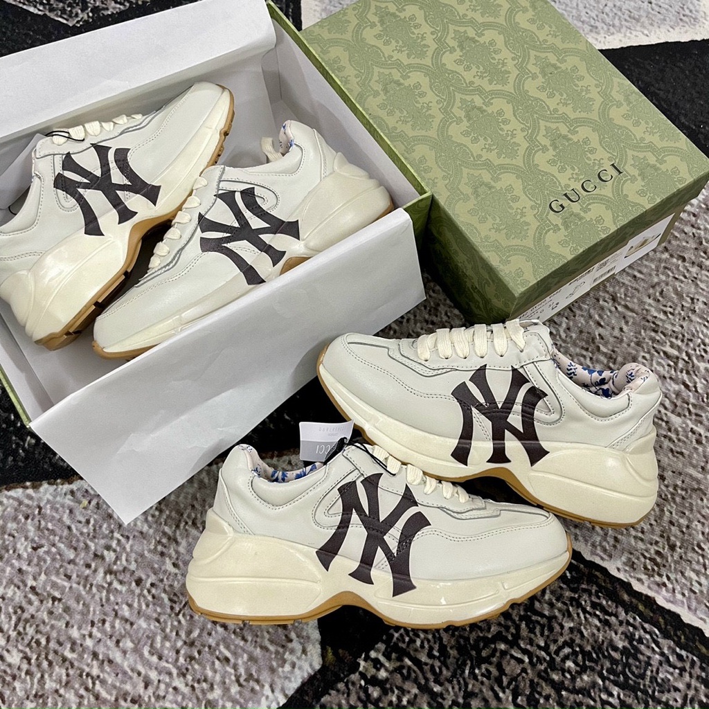 Giày Gucci ny hàng cao cấp . Giày thể thao nam nữ sneaker da thật lót hoa đế kếp cao cấp full box