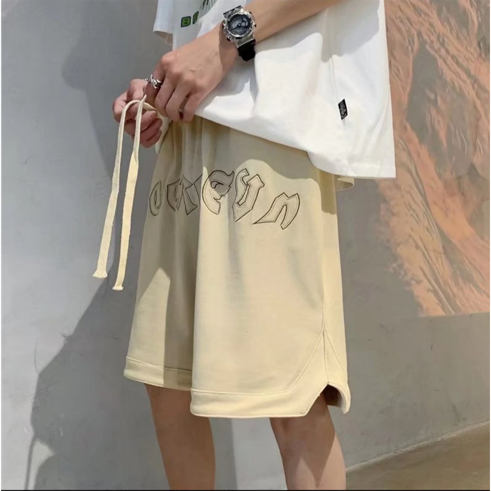Quần Short Thể Thao Dây Rút Thêu Chữ Phong Cách Hàn Quốc Thời Trang Cho Nam