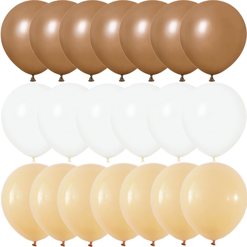 Set 10 Bong Bóng Cao Su Màu Nâu Macaron Trang Trí Tiệc Sinh Nhật/Đám Cưới