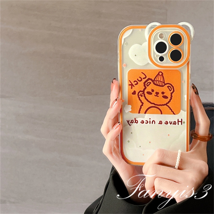 Ốp Điện Thoại Dẻo Họa Tiết Gấu &amp; Tai Gấu Dễ Thương Cho iPhone 14 13 12 11 Pro Max X XR Xs Max 8 7 6 6s Plus SE 2020