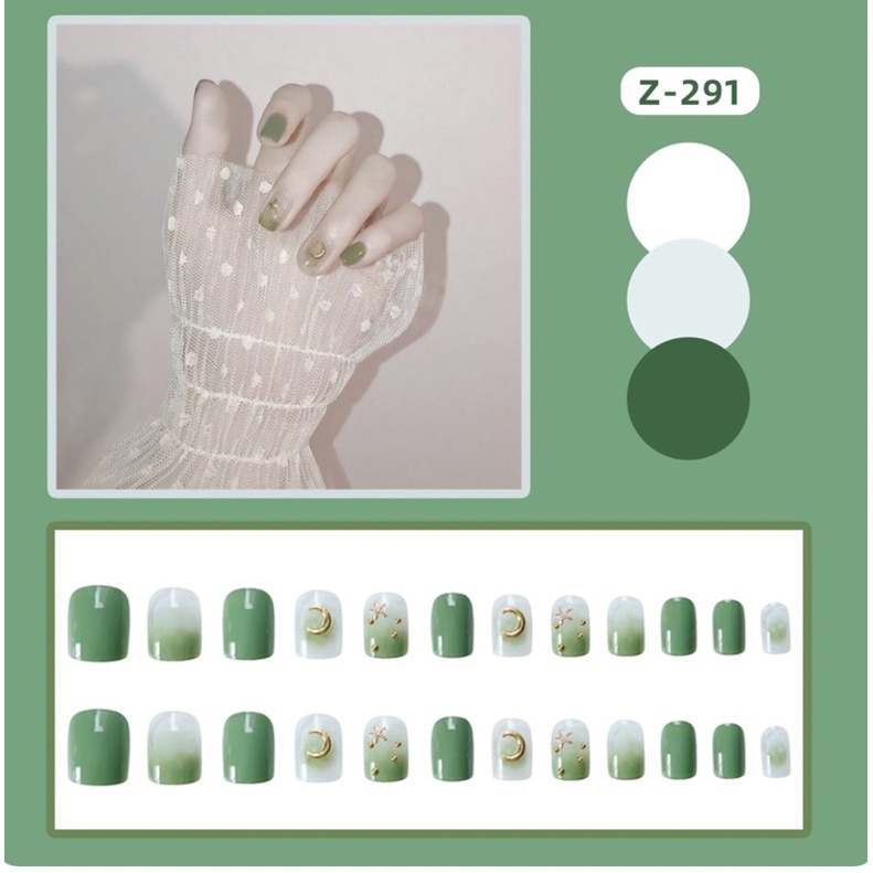 Sét 24 móng giả gắn móng nailbook(tặng kèm keo +dũa mini)