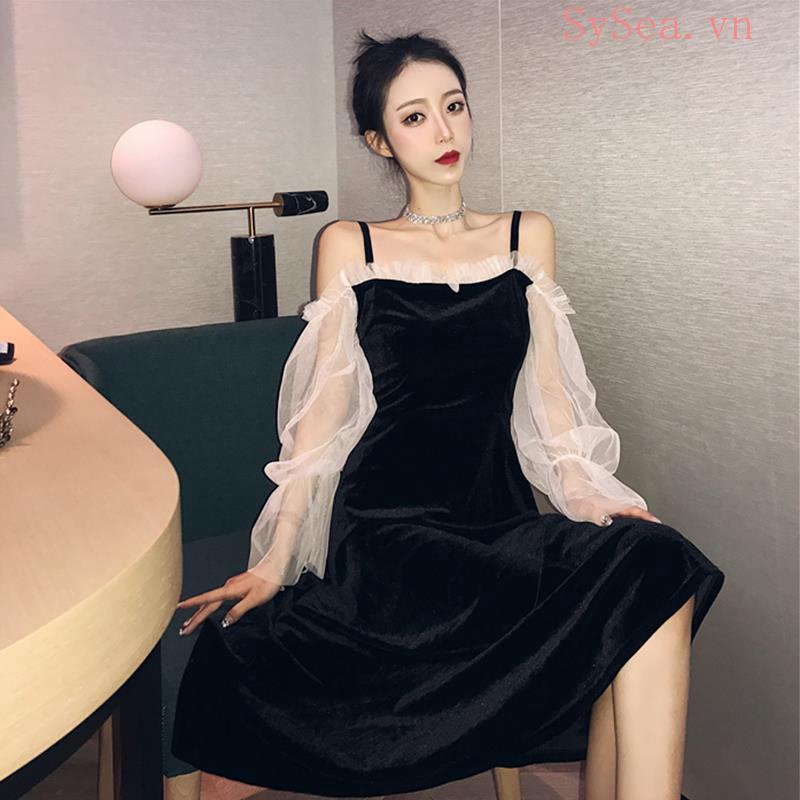Đầm Nữ Dài Tay Trễ Vai Dáng Ôm Gợi Cảm | BigBuy360 - bigbuy360.vn