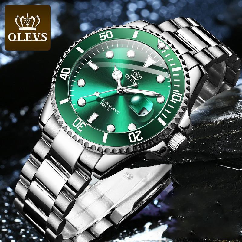 [Tặng Pin] Đồng Hồ Nam OLEVS Dây Đúc - Hiển Thị Lịch Cao Cấp OL5885