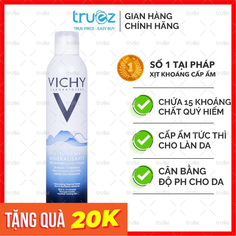 Xịt khoáng cấp ẩm bảo vệ da [Pháp] Vichy Mineralizing Thermal Water [Chính hãng]