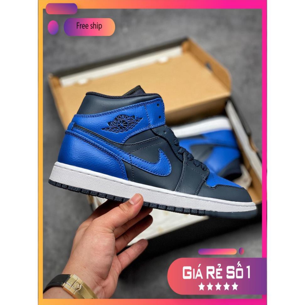 Giày thể thao Air Jordan 1 Retro Black Royal Blue cổ cao siêu đẹp cho nam và nữ