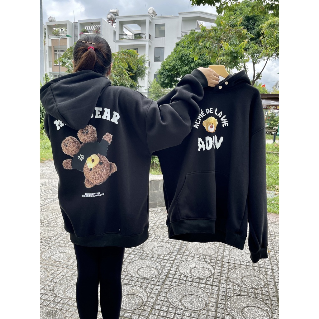 Áo hoodie mikenco mikenbear, gấu ngược chất vải nỉ bông cao cấp Fom Áo Unisex Cực Đẹp