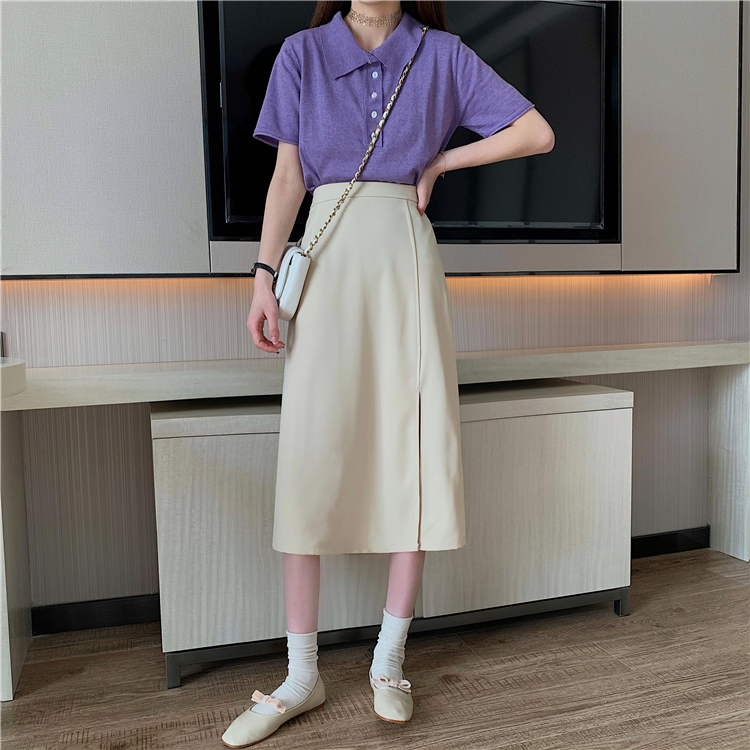 SUXI Chân Váy Midi Dáng Chữ A Lưng Cao Phong Cách Hàn Quốc Thời Trang Mùa Thu Dành Cho Nữ