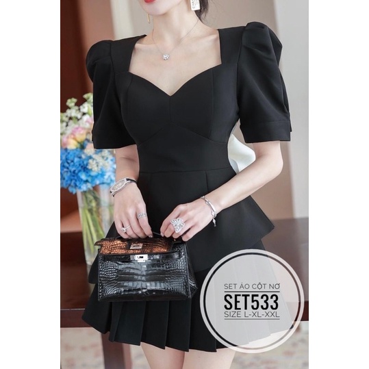 Bigsize Set áo cột nơ SET533