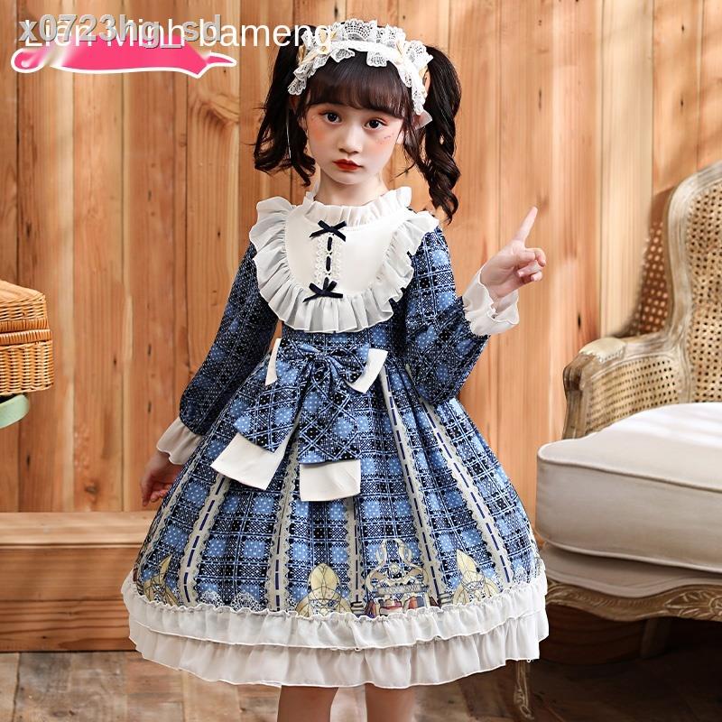 ✙Lolita Disney cô gái mùa thu váy công chúa trẻ em chính hãng Barbie xuân